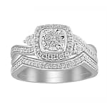 0006858 ladies bridal ring set 13 ct round diamond 10k white gold