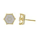 0009201 025ct rd diamonds set in 10kt yellow gold mens earring