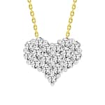 0020161 ladies necklace 13 ct round diamond 14k yellow gold