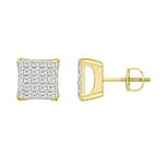 0020202 ladies earrings 14 ct round diamond 10k yellow gold