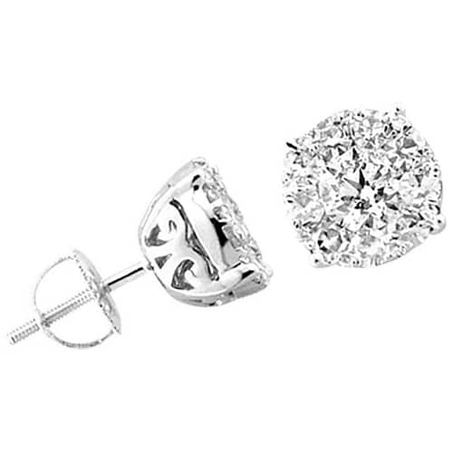0000404 ladies earrings 12 ct round diamond 14k white gold