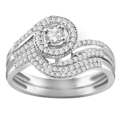 0003819 035 ct round diamond set in 10 kt white gold ladies bridal ring
