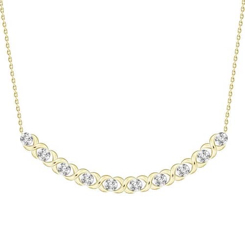 0011021 ladies necklace 14 ct round diamond 10k yellow gold