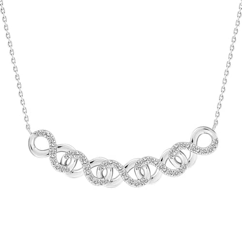 0018781 ladies necklace 16 ct round diamond 10k white gold